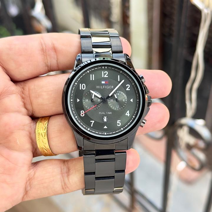 Tom my Hilfigee_r Dual Time Black Green