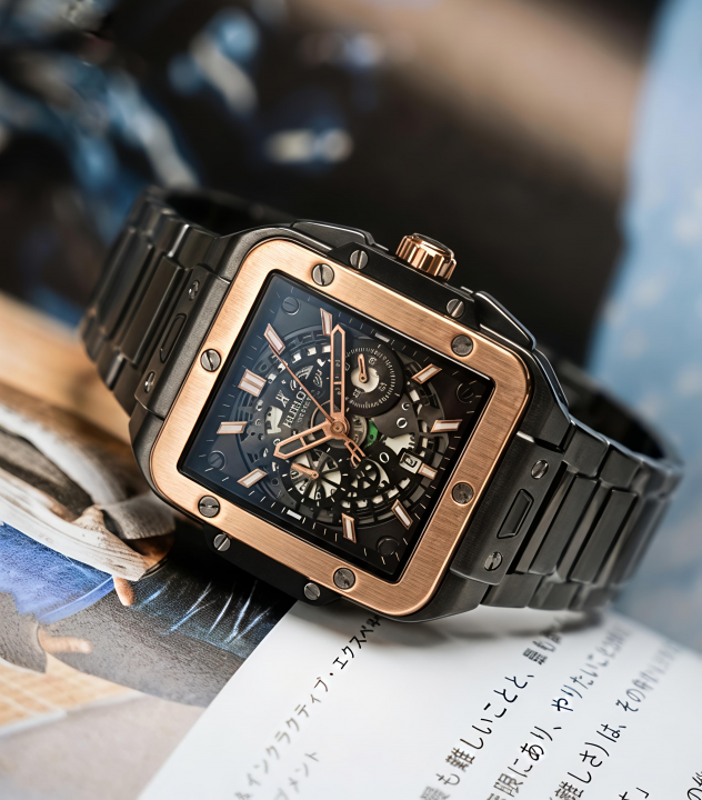 Hub.lot Square Bang Unico Titanium Full Black Copper Bazel