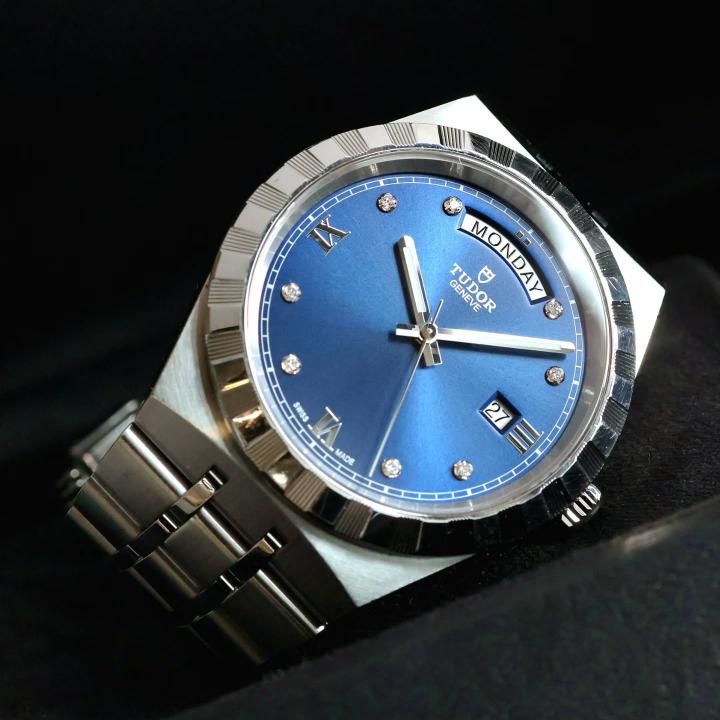 Tu.dor Royal Automatic silver blue dimond