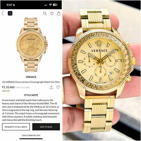 Ver.sace Greca Action Chronograph full gold