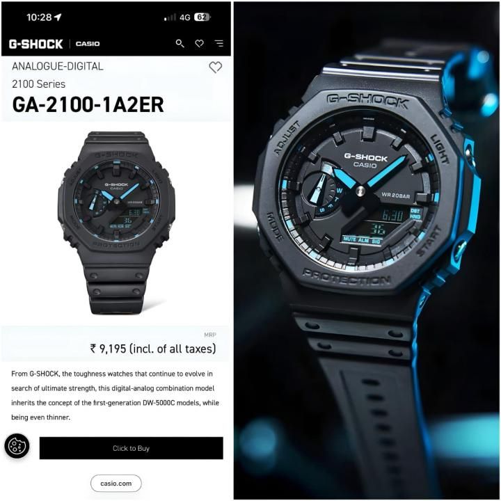 Ca.sio g shock ga2100 black and blue