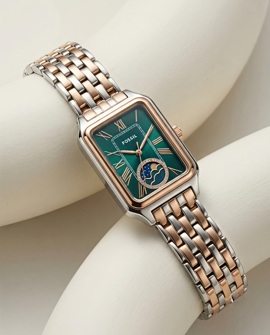Fossii_l Raquel Sun Moon 2Ton Rose-Gold Green