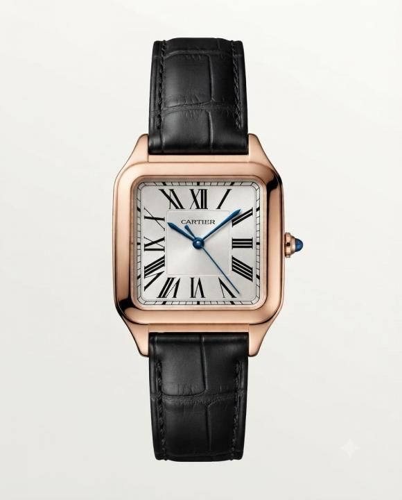 Cartiee_r Santos Dumont Square Black Copper White Dial