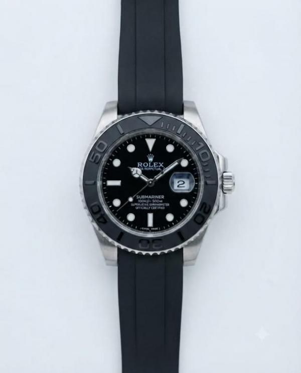 Rolee_x Yacht-Master silver black dail