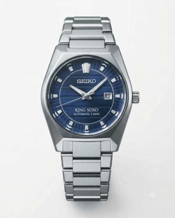 King Sei.ko Vanac Quartz Silver blue Dial