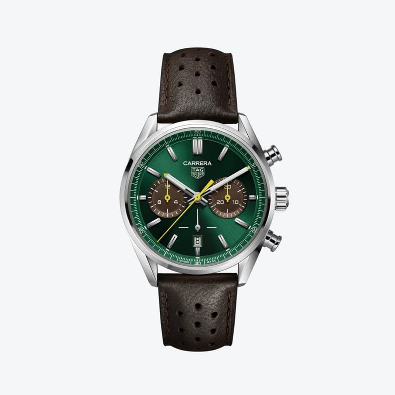 TAG Heuuer CarreraTag Huer Carrera Chronograph Limited Edition dark brown and green