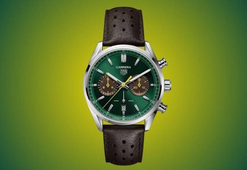 TAG Heuuer CarreraTag Huer Carrera Chronograph Limited Edition dark brown and green