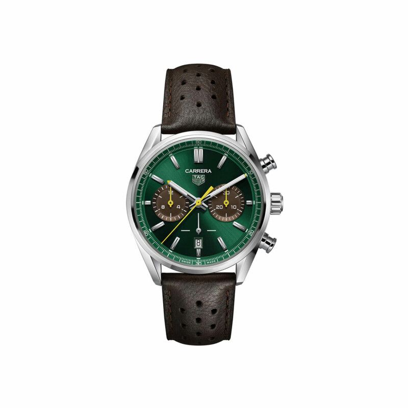 TAG Heuuer CarreraTag Huer Carrera Chronograph Limited Edition dark brown and green