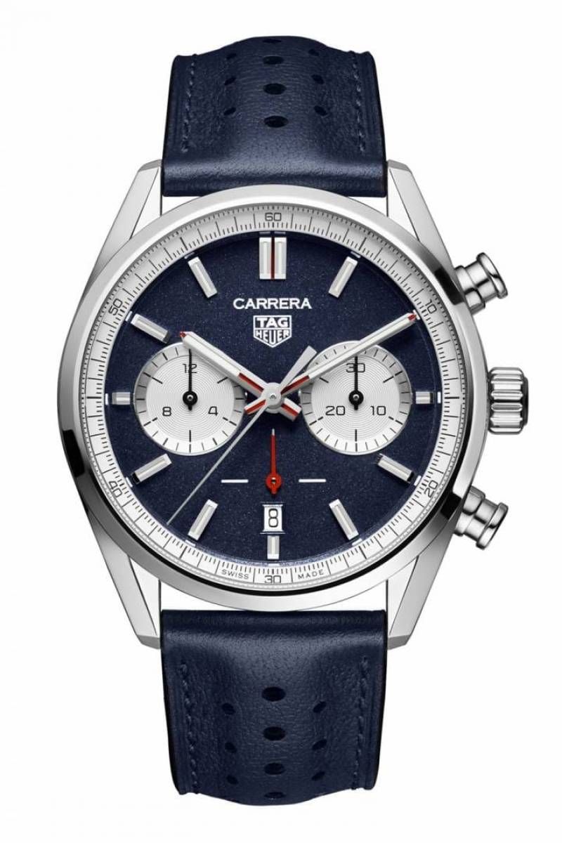 TAG Heuuer Carrera Chronograph 42mm France Limited Edition blue