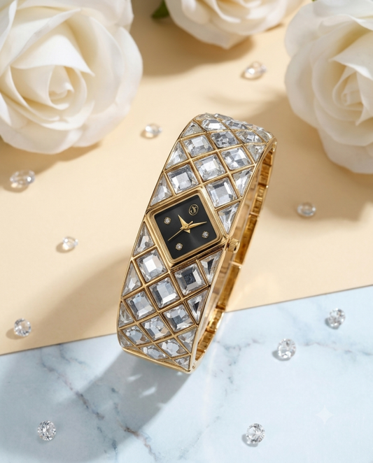 Swarovsk_i Curiosa Bangle Gold To Black