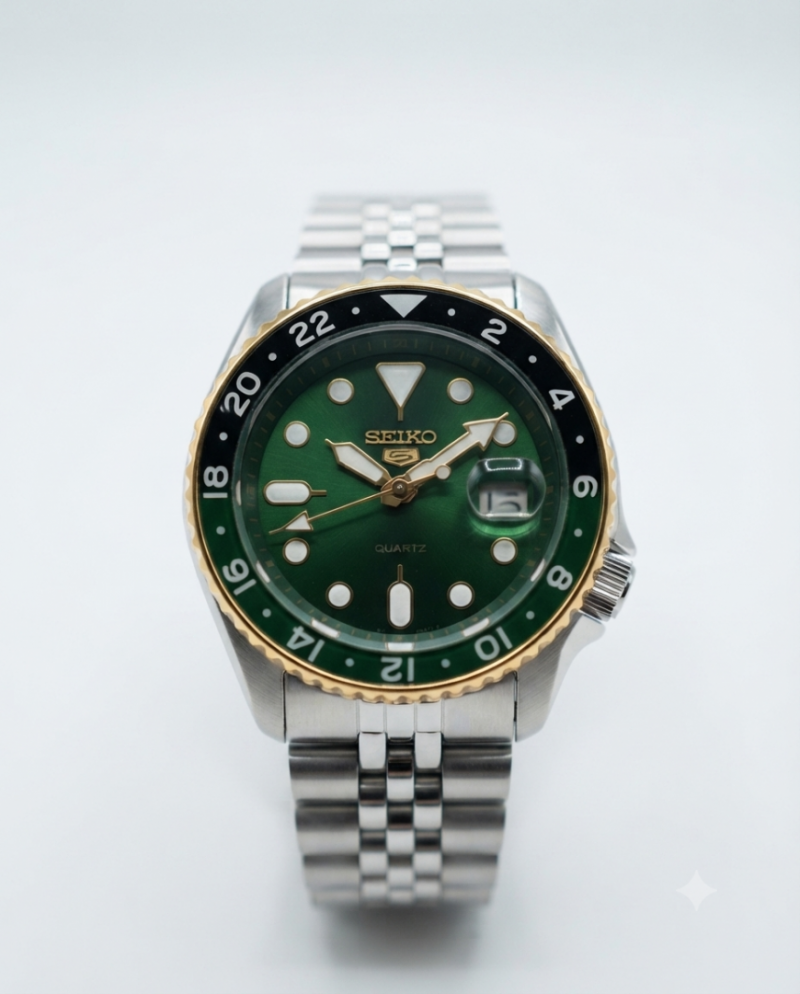Sei.ko Gmt Master Gold Green Dial