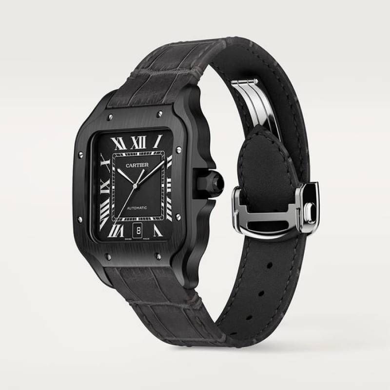 Cartiie_r Santos Automatic black Roman ank