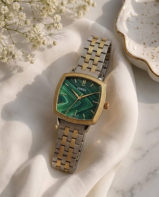 Fossii_l x Nick Jonas Ladies 2Ton Gold Green 01