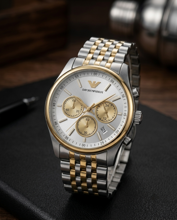 Em.porio Armann_i AR11581 Chronograph 2Ton-Gold-White