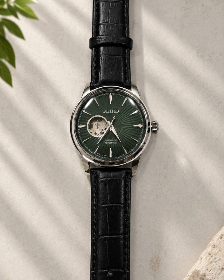 Sei.ko Presage Automatic Black Silver Green Dial