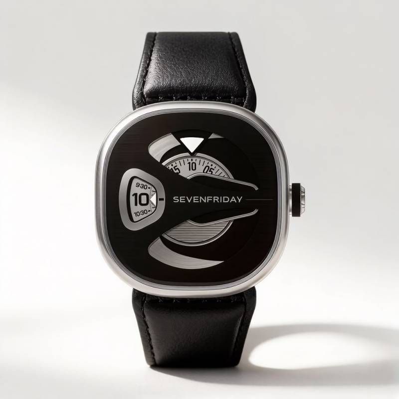 Seven Friday M-Series Square Black Silver Black Dial