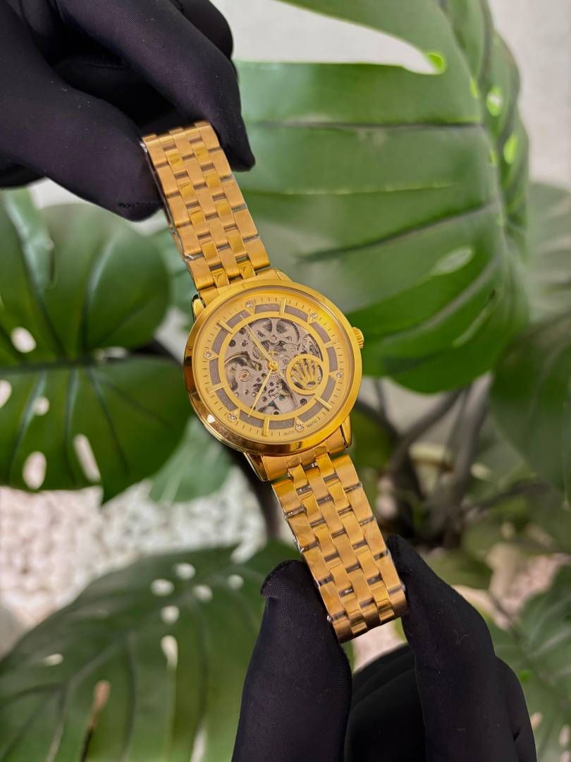 Rollex Mechanical Automatic Golden Watch