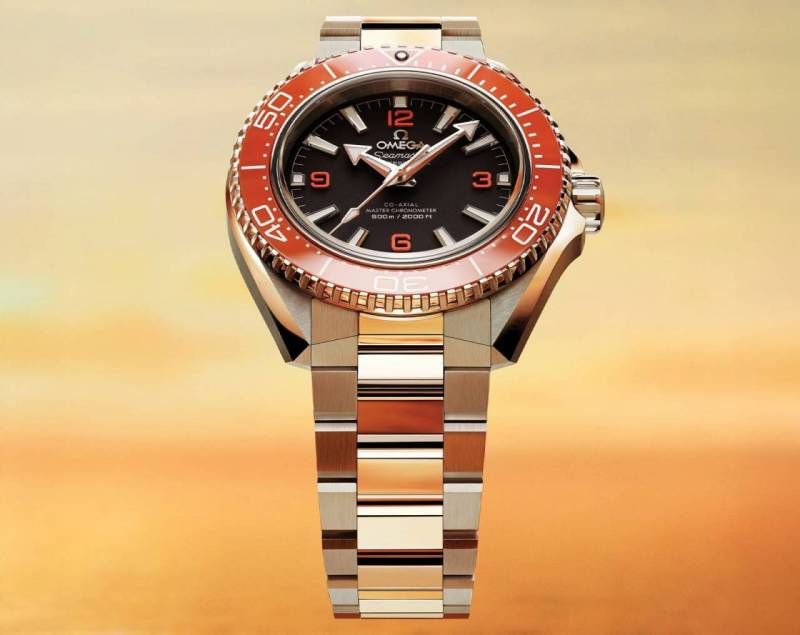 Omegg_a Seamaster Planet Ocean 600M Co-Axial Master Chronometer metal Silver orange black
