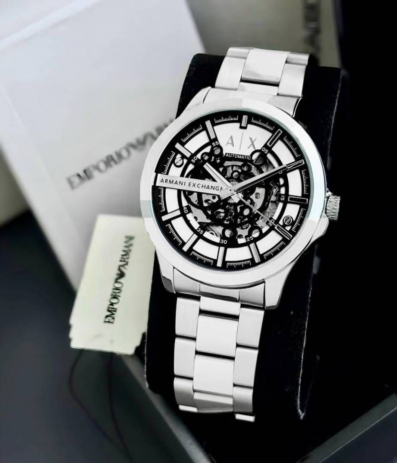 Armaann_i Exchange Ax2418 Hampton Automatic silver Black and white