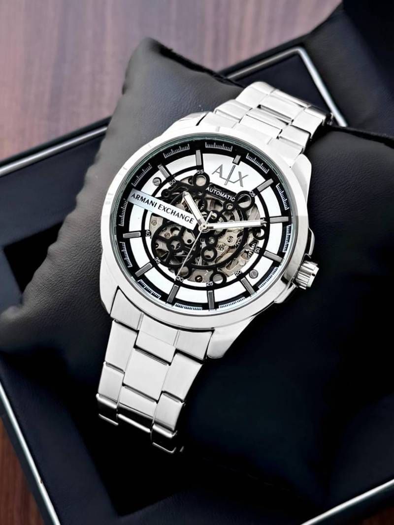 Armaann_i Exchange Ax2418 Hampton Automatic silver Black and white