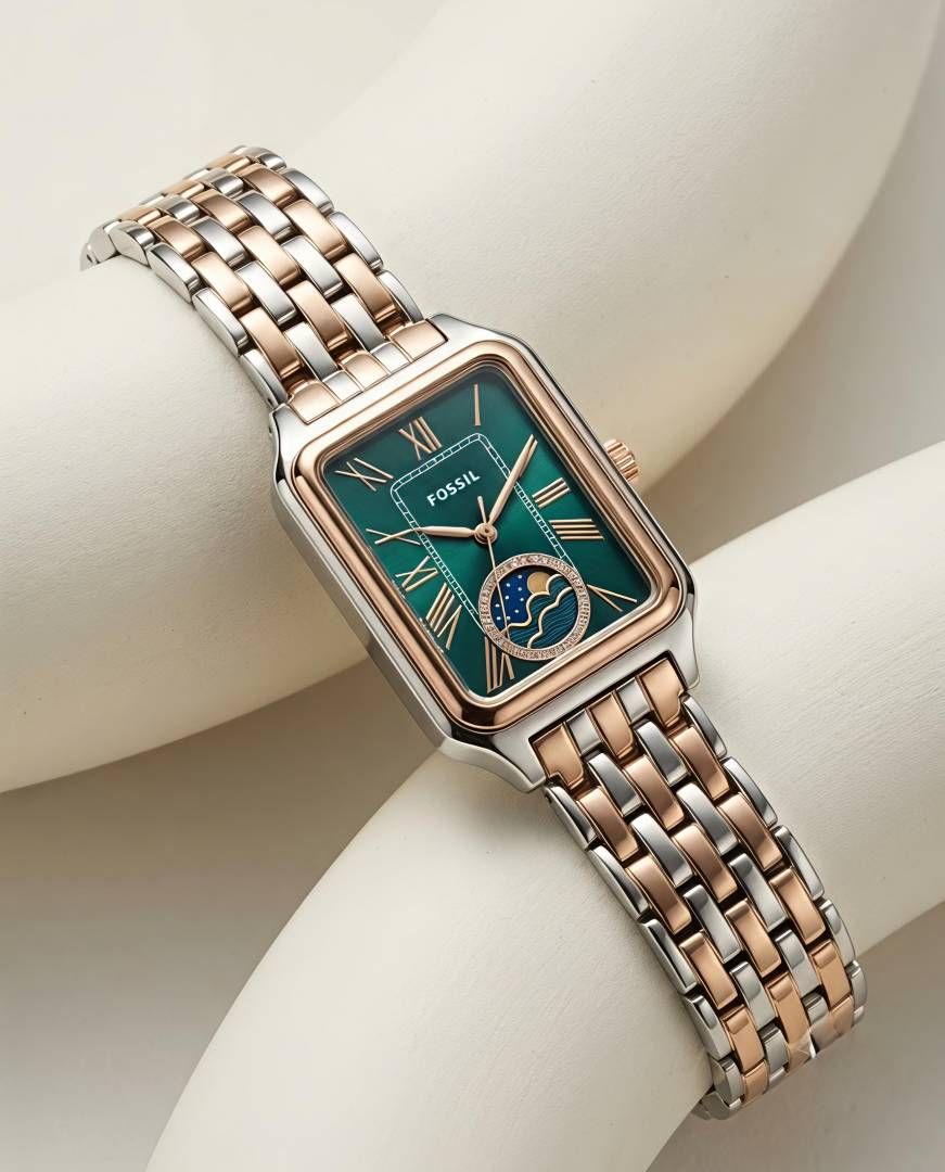 Fossii_l Raquel Sun Moon 2Ton Rose-Gold Green