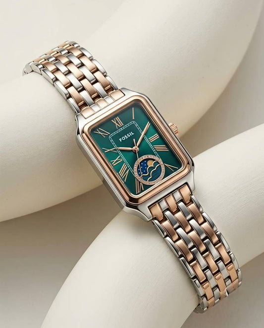 Fossii_l Raquel Sun Moon 2Ton Rose-Gold Green