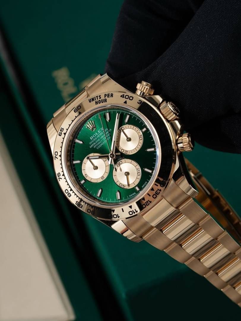 Rolee_x Oyster Perpetual Daytona Chosmograph Gold-Green-Gold Chronograph
