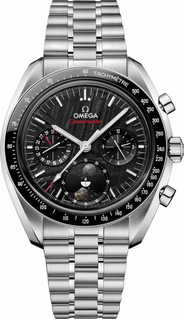 Omegha Speedmaster  Moonphase Meteorite siler black design