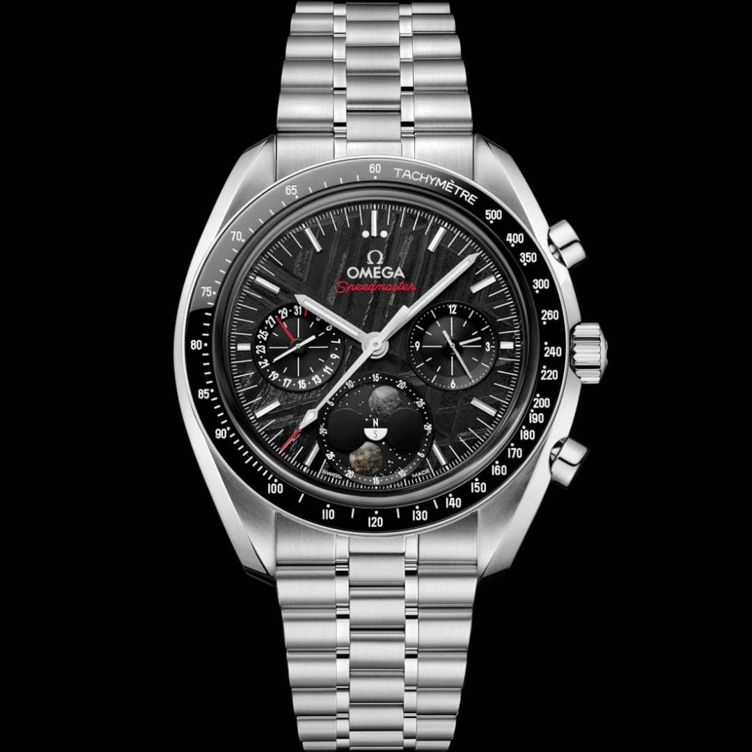Omegha Speedmaster  Moonphase Meteorite siler black design