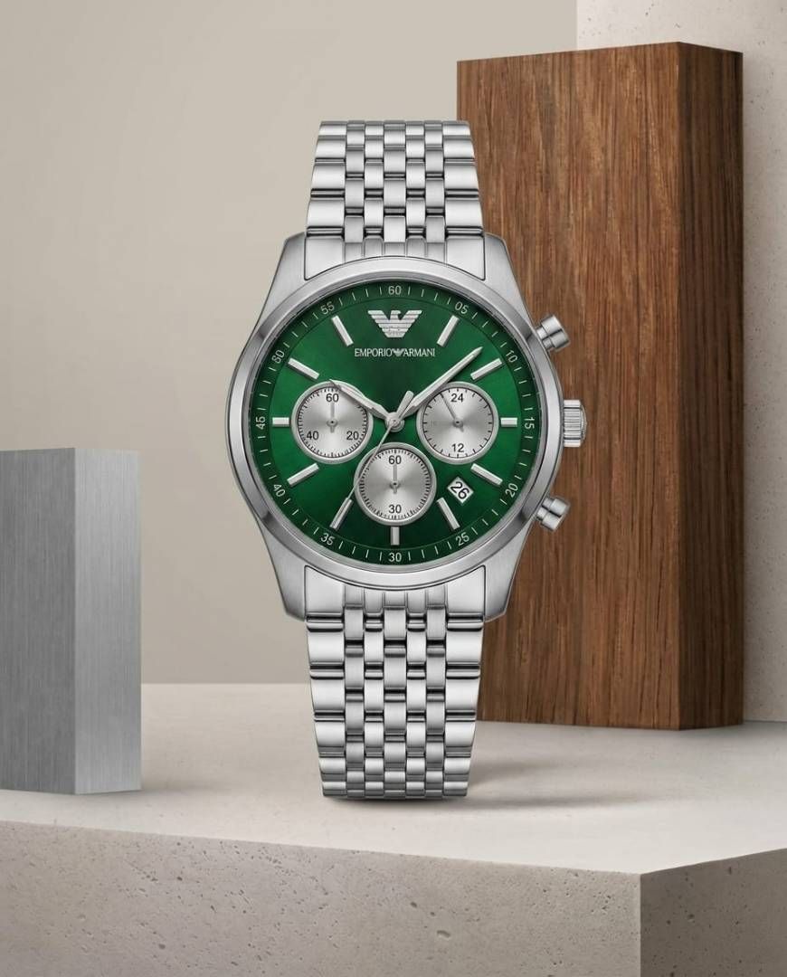 Em.porio Armaan_i AR11581 Chronograph Silver-Green