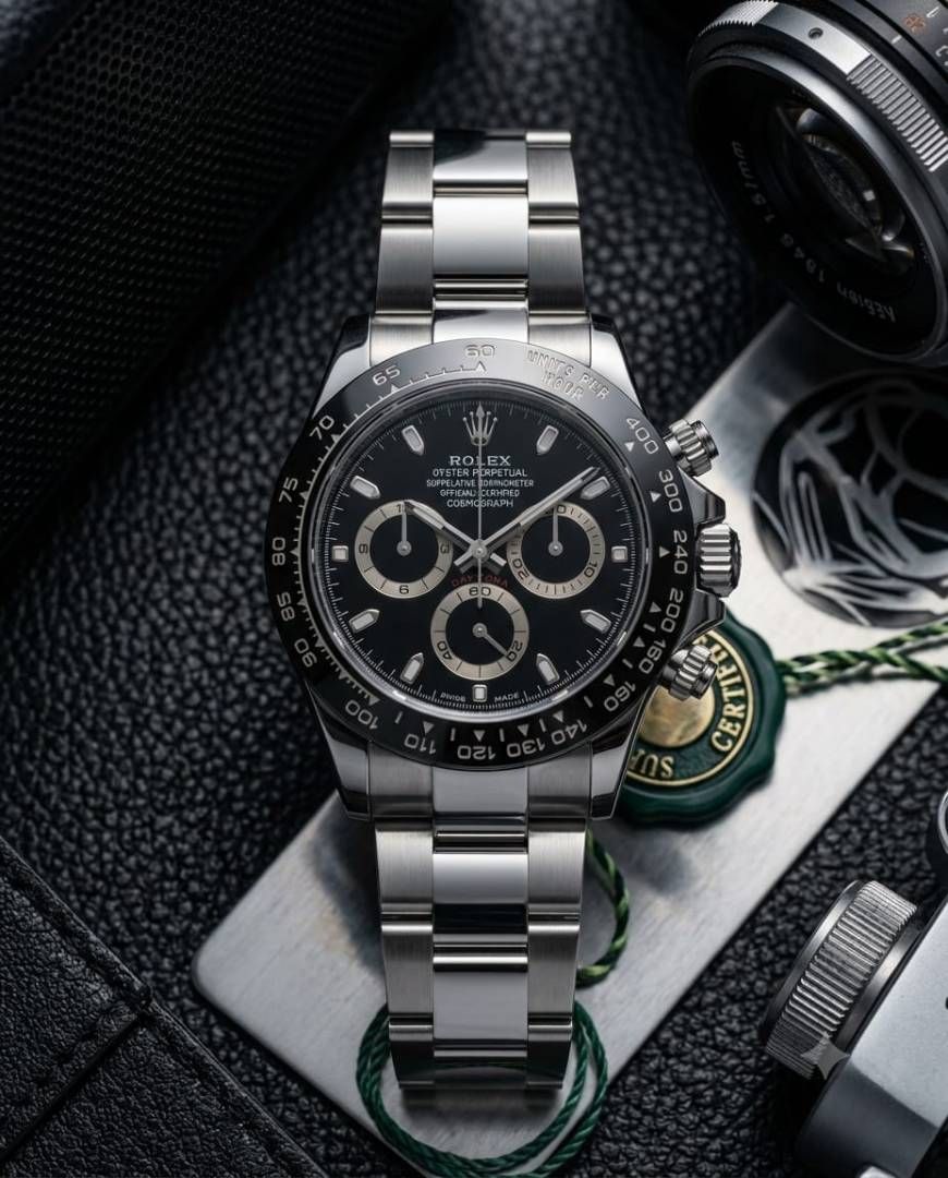 Rollex Daytona Oyster Perpetual Silver Full Black