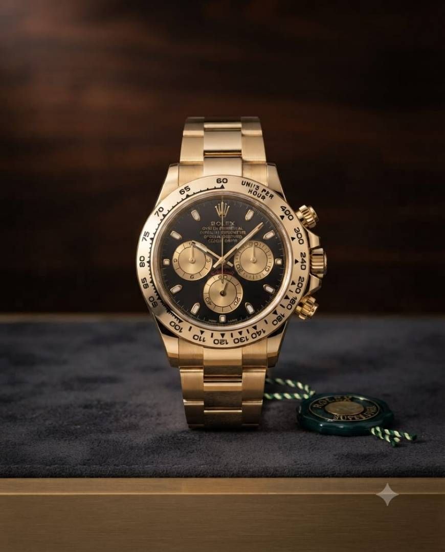 Rollex Daytona Oyster Perpetual Gold Black Dial