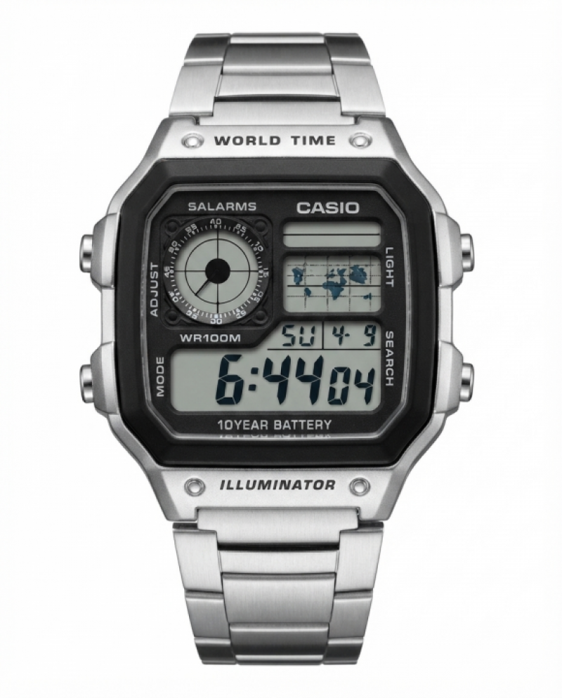 Ca.sio AE-1200 Illuminato.r Silver Chain