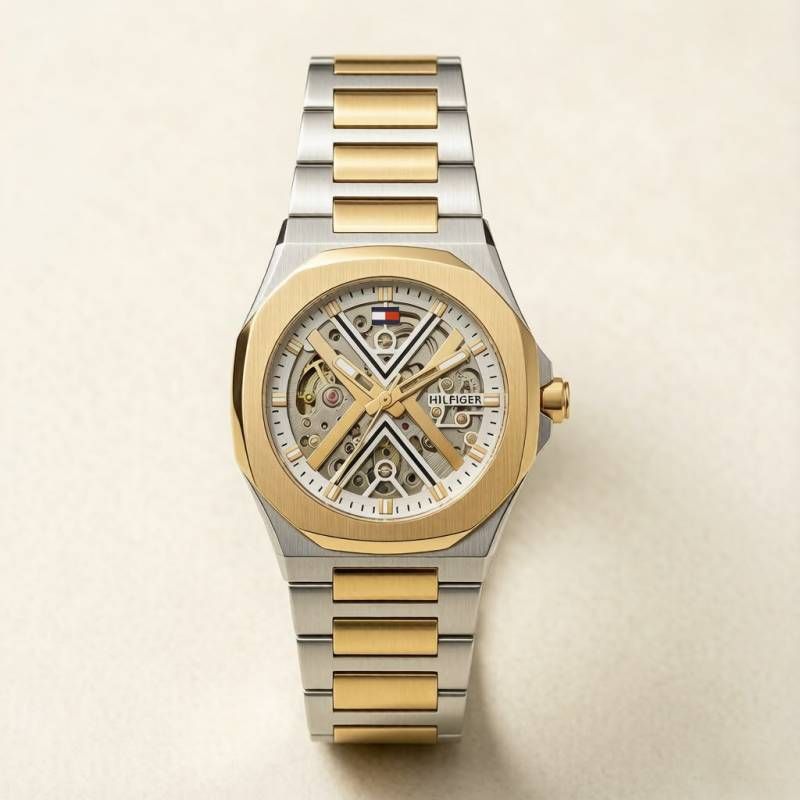 Tommmy Hilfige_r Skeleton Automatic 2Ton-Gold-Gold