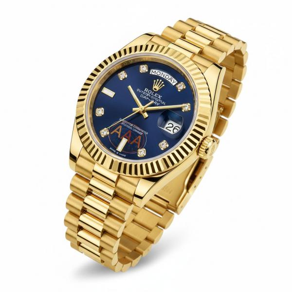 Role_x Oyster Perpetual Day Date Diamond Gold-Blue