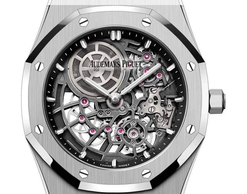 Audemar Piguet Royal Oak Jumbo Extra-Thin Openworked silver Black