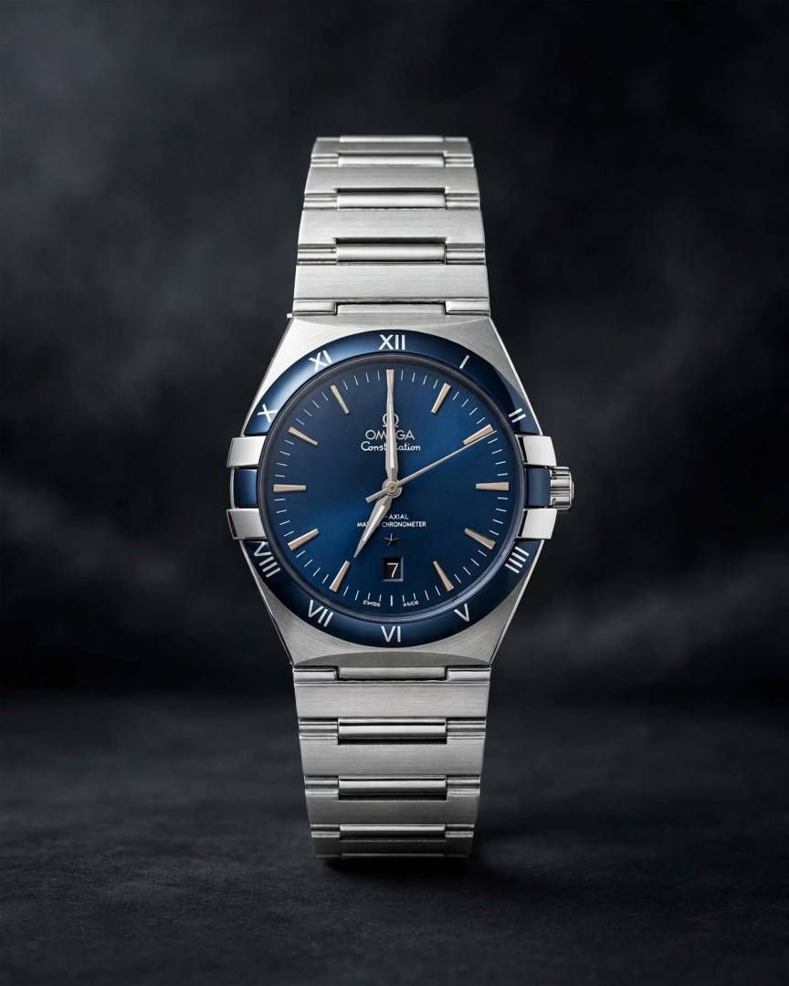Omegha Constellation 41 mm Meteorite Watch silver Blue plan