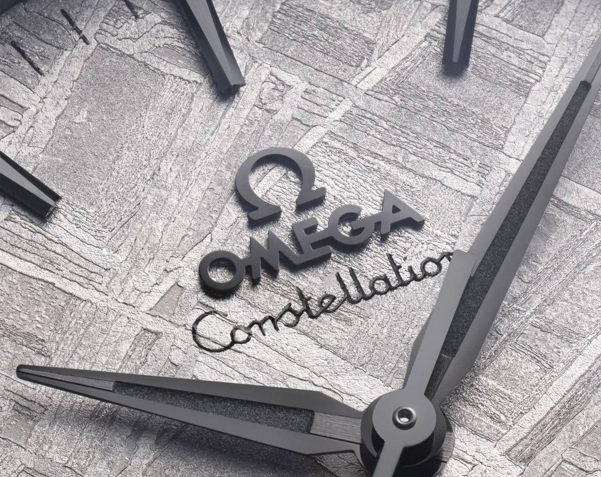 Omegha Constellation 41 mm Meteorite Watch silver white design