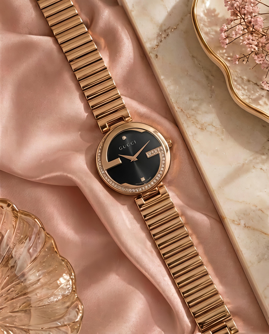 Guchi Interlocking G Rose-Gold Black