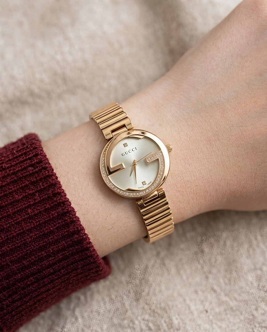 Guchi Interlocking G Rose-Gold White