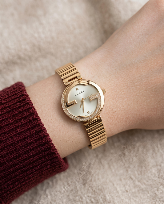 Guchi Interlocking G Rose-Gold White