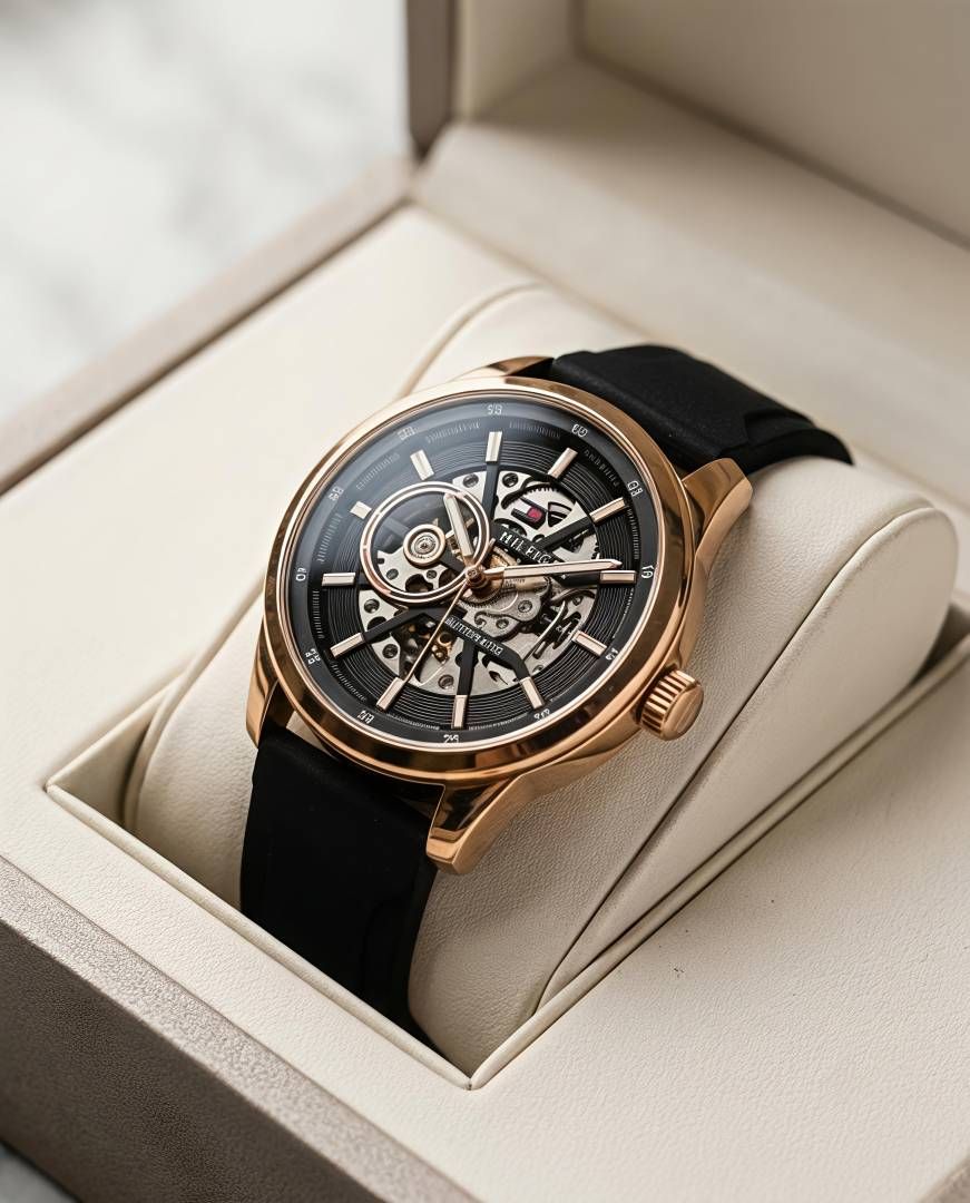 Tommmy Hilfige_r Automatic Silicon Black-Copper-Black