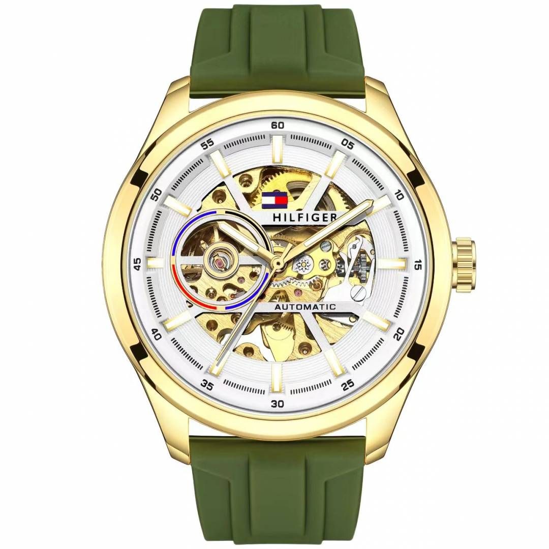 Tommmy Hilfige_r Automatic Silicon Green-Gold-White
