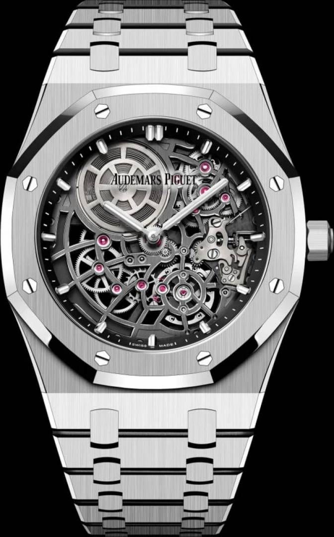 Audemar Piguet Royal Oak Jumbo Extra-Thin Openworked silver Black