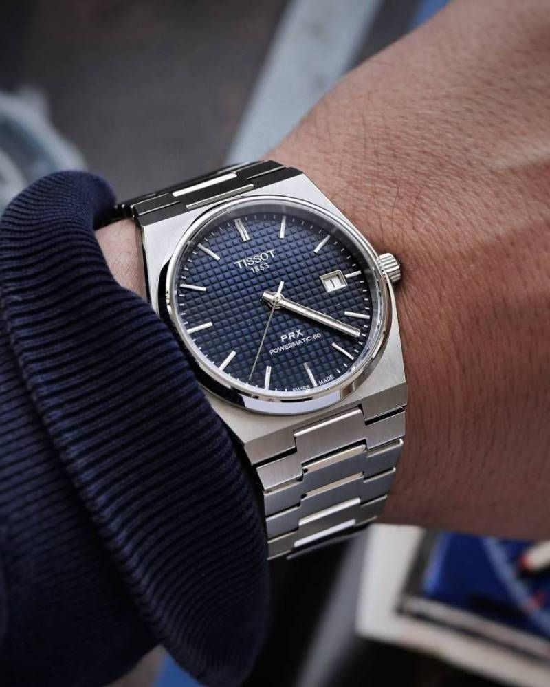Tissoo_t 1853 Prx Automatic Top Quality  silver dark blue