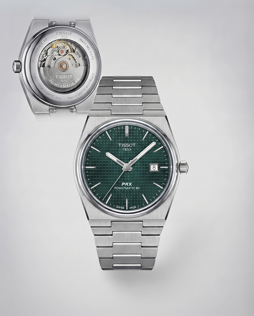 Tissoo_t 1853 Prx Automatic Top Quality Silver-Green