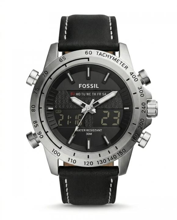 Fossi_il Digital Dual Time Silver Black Dial