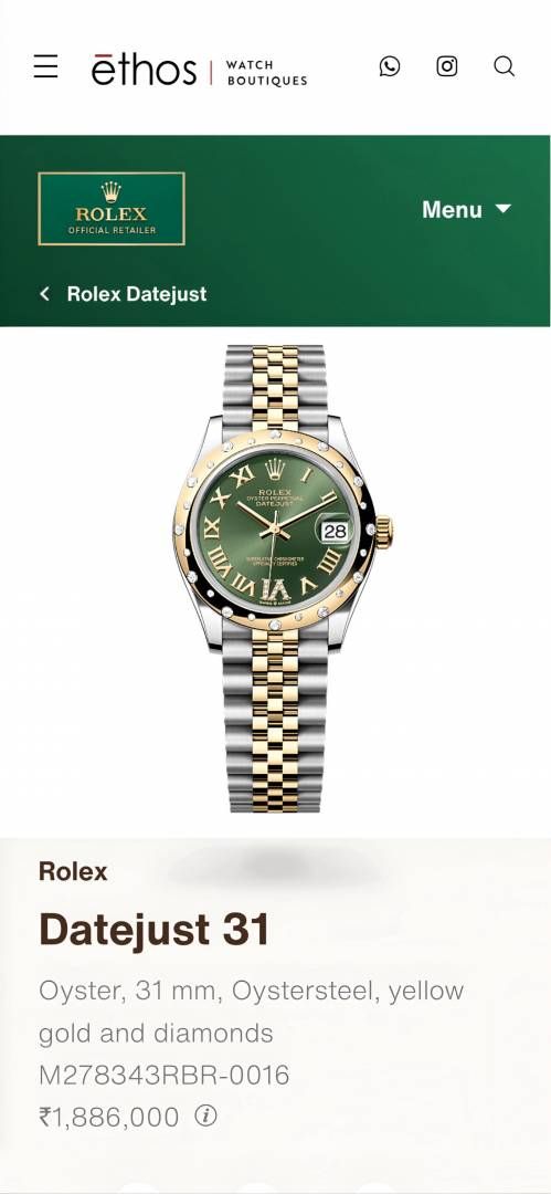 Rollex Datejust 31 2Ton Green Roman