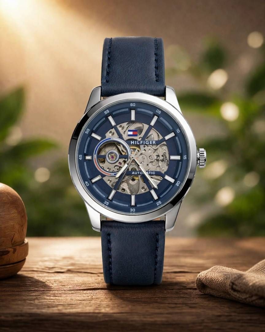 Tommmy Hilfige_r Automatic Leather Blue-Silver-Blue