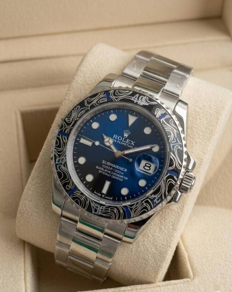 Rolee_x Oyster Perpetual Submarine DIW Limited Addition Silver-Blue